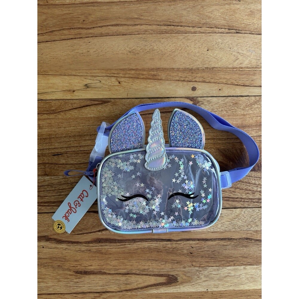 Cat & Jack Unicorn Glitter Kids Fannypack with Star Accents
